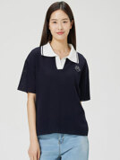  컬러배색 니트(네이비)