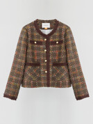  벨르 멀티 체크 트위드 자켓