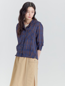  체크 후드 셔츠
