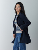 [26SS] 스판 호피 후드탈착 중기장 트렌치코트