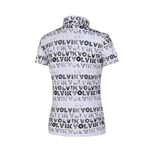  여성 올오버 로고 프린트 반팔 티셔츠