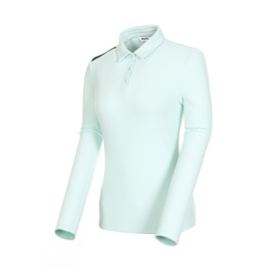  여성 골프 숄더 배색 카라 긴팔 티셔츠