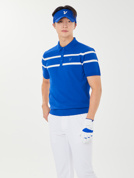  골프 에센셜 라인배색 반팔 니트