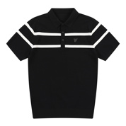  골프 에센셜 라인배색 반팔 니트