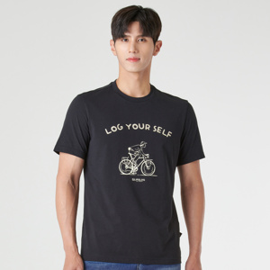  캠핑 자전거 라운드넥 반팔 티셔츠