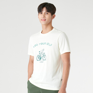  캠핑 자전거 라운드넥 반팔 티셔츠