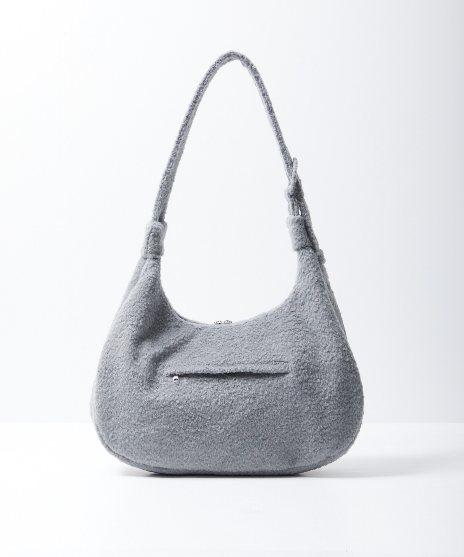 ☆haveawhale☆ wool pebble bag BK 5015792757 해브어웨일(HAVEAWHALE) wool cross pebble bag (GR) - 사이즈