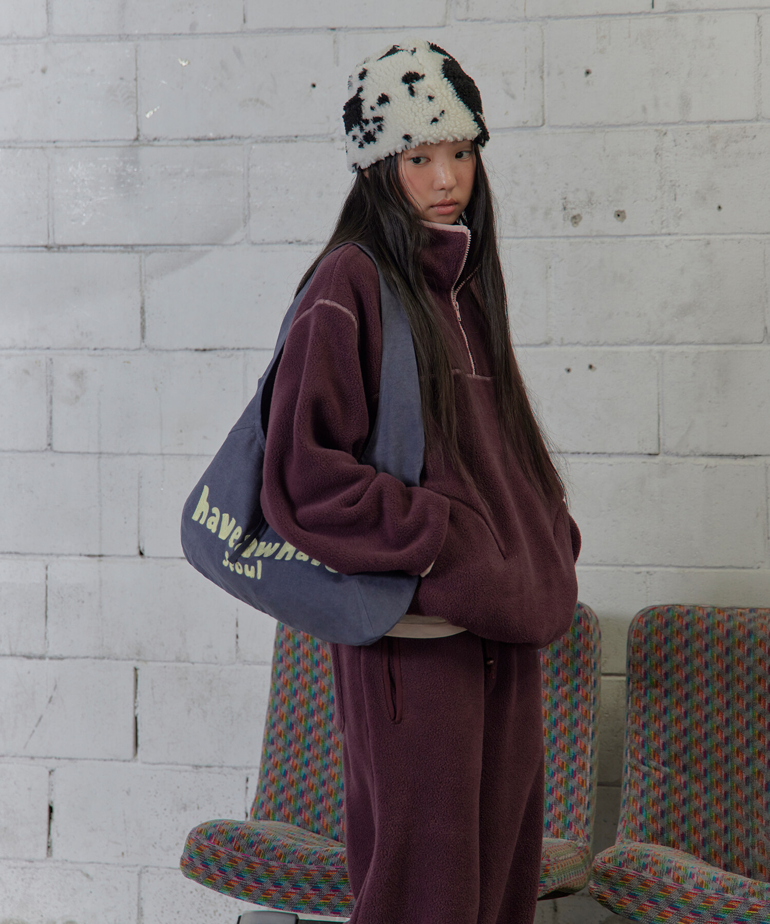 CHAIN STITCHED BAGUETTE ECO BAG 