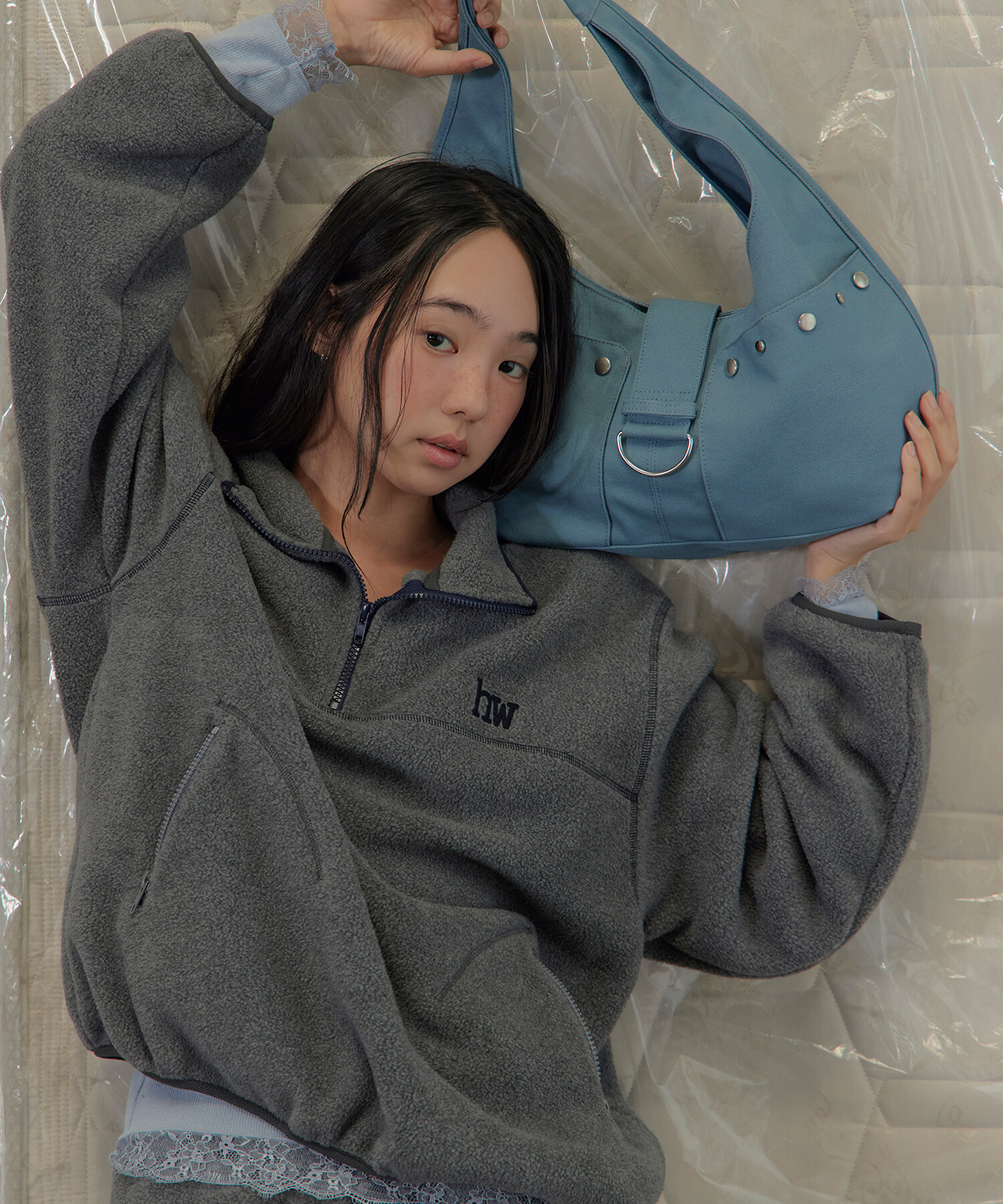 STUDDED CANVAS BAG