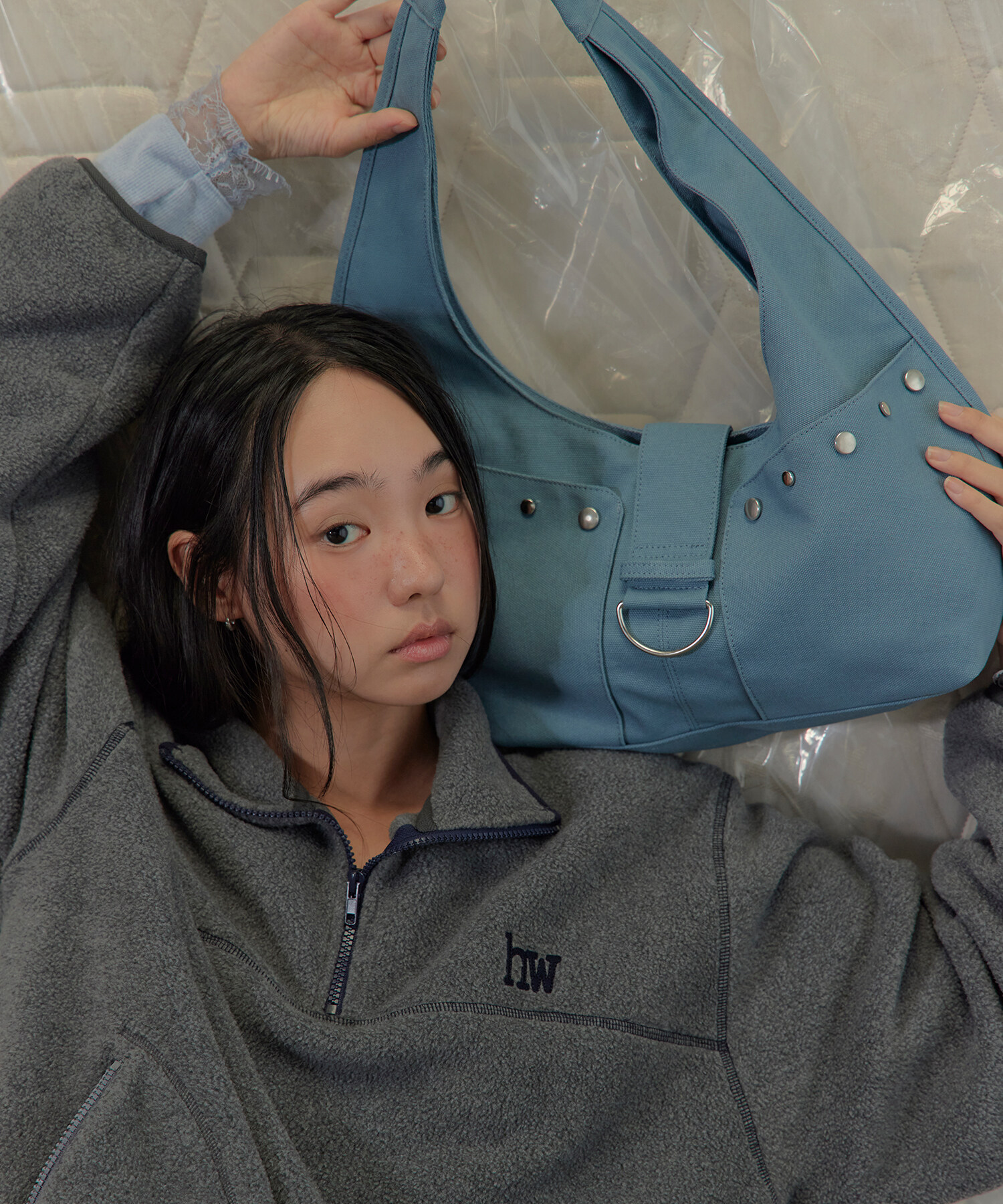 STUDDED CANVAS BAG