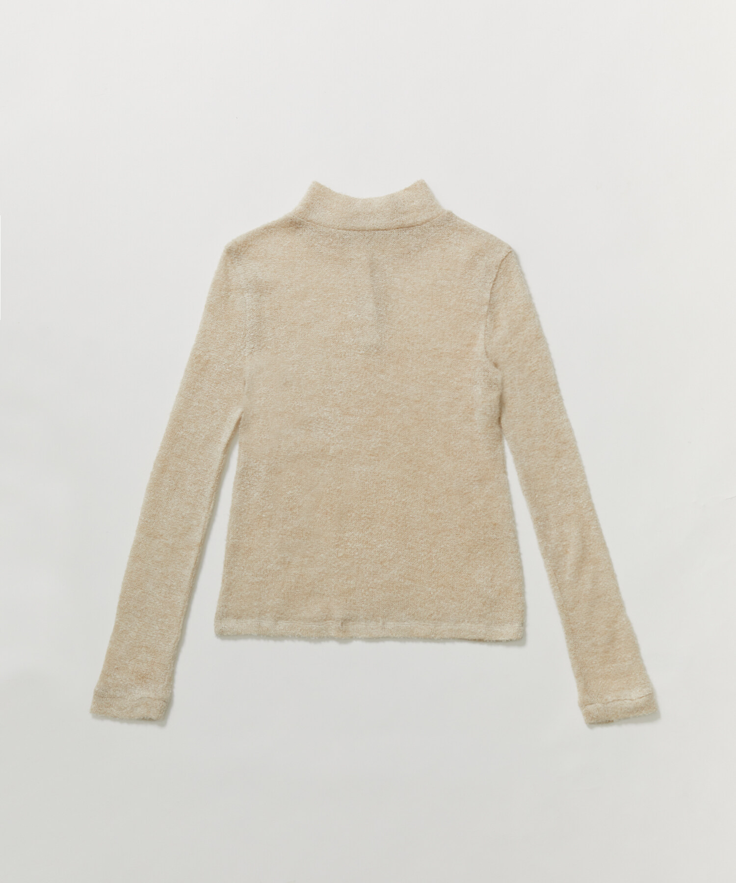 SHEER WOOL HIGH-NECK KNIT 