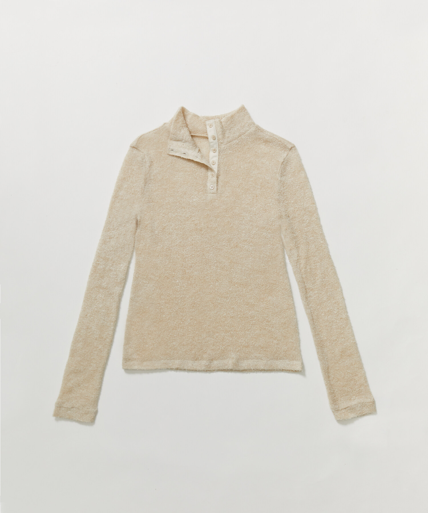 SHEER WOOL HIGH-NECK KNIT 