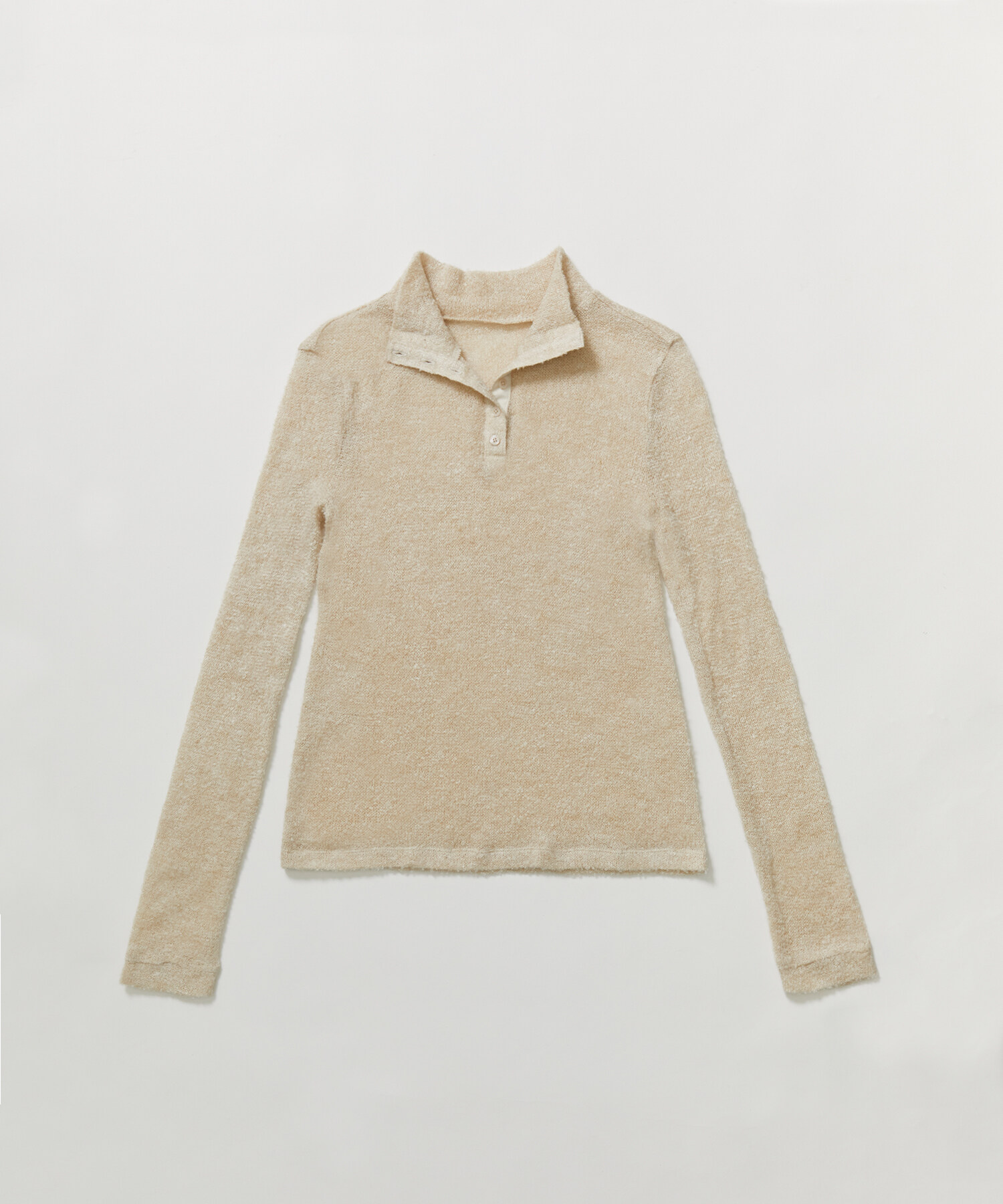 SHEER WOOL HIGH-NECK KNIT 