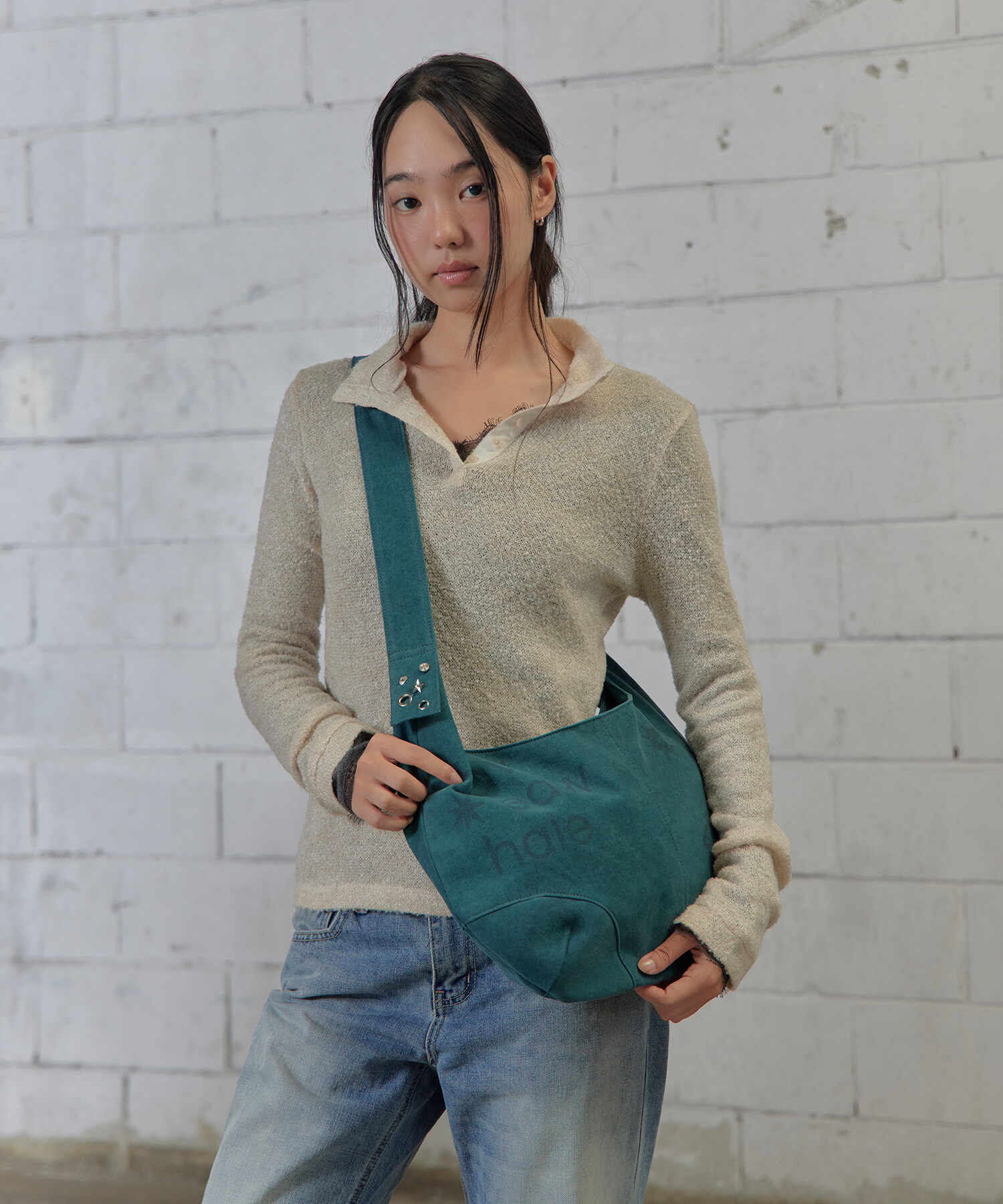 SHEER WOOL HIGH-NECK KNIT 