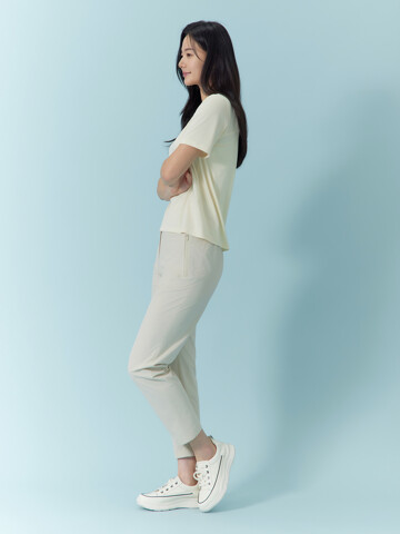 풀밴딩 포켓 지퍼 포인트 롱팬츠