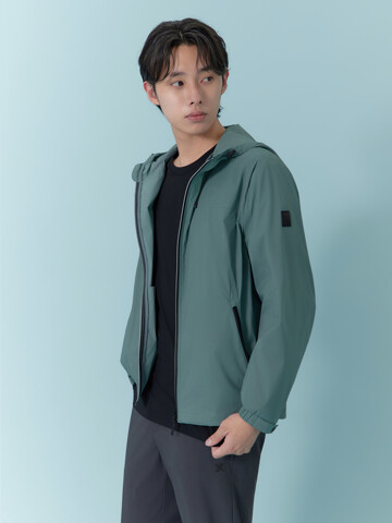 솔리드 후드 풀집업 바람막이 점퍼