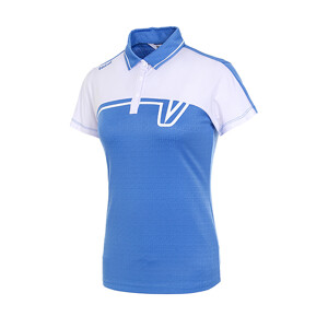  여성 골프 컬러 블록 자카드 카라 반팔 티셔츠