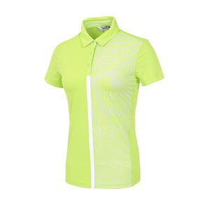  여성 골프 로고 스트라이프 카라 반팔 티셔츠