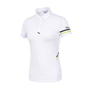  여성 골프 더블 라인 포인트 카라 반팔 티셔츠