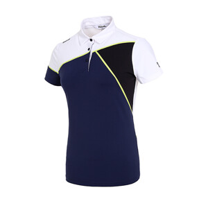  여성 골프 컬러 블러킹 카라 반팔 티셔츠