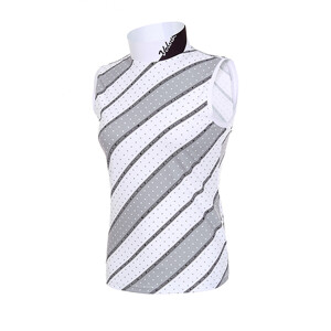  여성 골프 패턴 믹스 반폴라 민소매 티셔츠