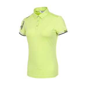  여성 골프 소매 배색 카라 반팔 티셔츠
