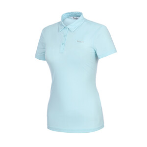  여성 골프 쿨링 스트라이프 카라 반팔 티셔츠
